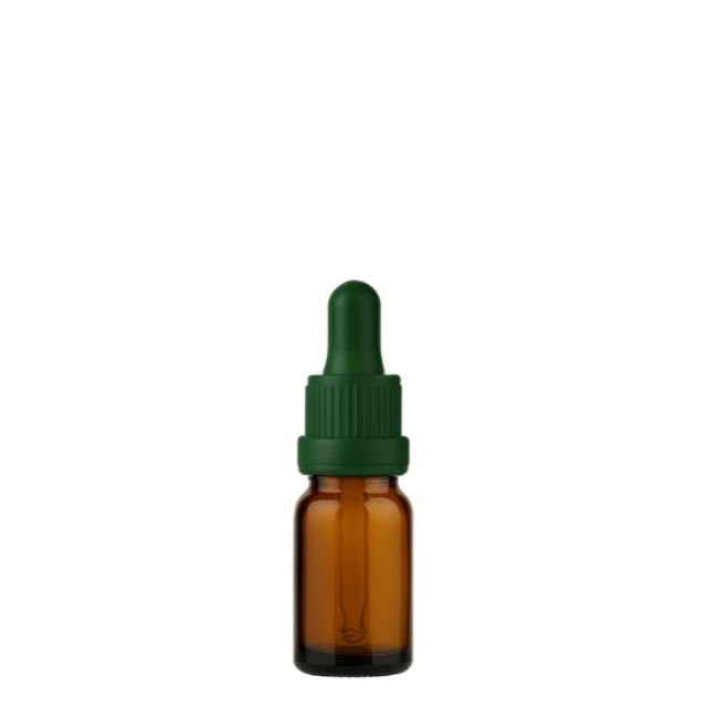 Frasco âmbar com conta-gotas PREMIUM GRADUADO - 10 ml (unitário ou kit) - Preto / Branco / Verde