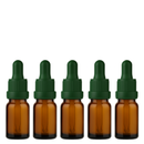 Frasco âmbar com conta-gotas PREMIUM GRADUADO - 10 ml (unitário ou kit) - Preto / Branco / Verde