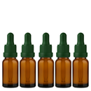 Frasco âmbar com conta-gotas PREMIUM GRADUADO R18 - 20 ml (unitário ou kit) - Preto / Branco / Verde