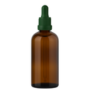 Frasco âmbar com conta-gotas PREMIUM R18 - 100 ml (unitário ou kit) Preto / Branco / Verde
