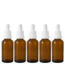 Frasco âmbar com conta-gotas PREMIUM R18 - 50 ml (unitário ou kit) Preto / Branco / Verde