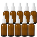 Frasco âmbar com conta-gotas PREMIUM R18 - 50 ml (unitário ou kit) Preto / Branco / Verde