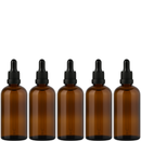 Frasco âmbar com conta-gotas PREMIUM R18 - 100 ml (unitário ou kit) Preto / Branco / Verde