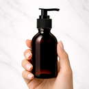 Frasco PET âmbar com válvula PUMP R24 - 100 ml (kit ou unidade)