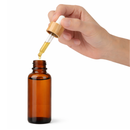 Frasco âmbar conta-gotas tampa madeira bulbo branco R18 - 30 ml (Unidade ou kit)