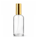 Frasco transparente com válvula spray R18 dourada - 100 ml (unidade ou kit)