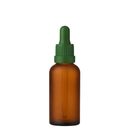 Frasco âmbar fosco com conta-gotas PREMIUM R18 - 30 ml (unitário ou kit) - Preto / Branco / Verde