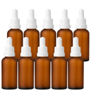 Frasco âmbar fosco com conta-gotas PREMIUM R18 - 30 ml (unitário ou kit) - Preto / Branco / Verde