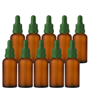 Frasco âmbar fosco com conta-gotas PREMIUM R18 - 30 ml (unitário ou kit) - Preto / Branco / Verde
