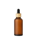 Frasco âmbar fosco conta-gotas tampa madeira bulbo preto R18 - 30 ml (Unidade ou kit)