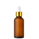 Frasco âmbar fosco com conta-gotas dourado e bulbo branco - 30 ml (unitário ou kit)
