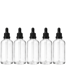 Frasco transparente com conta-gotas PREMIUM R18 - 100 ml (unitário ou kit) Preto / Branco / Verde