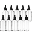 Frasco transparente com conta-gotas PREMIUM R18 - 100 ml (unitário ou kit) Preto / Branco / Verde