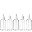 Frasco transparente com conta-gotas PREMIUM R18 - 100 ml (unitário ou kit) Preto / Branco / Verde