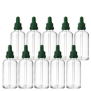 Frasco transparente com conta-gotas PREMIUM R18 - 100 ml (unitário ou kit) Preto / Branco / Verde