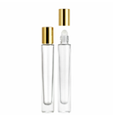 Frasco 10 ml rollon luxo cristal tampa dourada — ideal para aromaterapia, óleos terapêuticos e cosmética