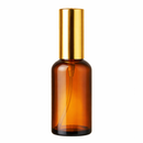Frasco âmbar com válvula spray dourada R18 - 30 ml — ideal para perfumaria e perfume de ambientes