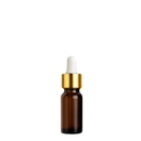 Frasco âmbar com conta-gotas dourado e bulbo branco R18 - 5 ml — ideal para aromaterapia, óleos terapêuticos e cosmética