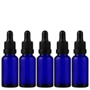 Frasco azul com conta-gotas premium R18 - 30 ml - Preto / Branco — embalagem profissional para aromaterapia
