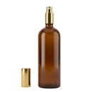 Frasco vidro âmbar R24 spray luxo metalizada dourada 200 ml