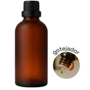 Frasco em vidro fosco âmbar gotejador R18 - 100 ml para óleos essenciais, sinergias e fórmulas cosméticas