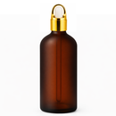 Frasco âmbar fosco conta-gotas cesta dourado bulbo branco R18 - 100 ml — ideal para aromaterapia, óleos terapêuticos e cosmética