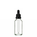 Frasco transparente com conta-gotas premium R18 - 30 ml - Preto ou Branco para óleos essenciais, sinergias e fórmulas cosméticas