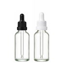 Frasco transparente com conta-gotas premium R18 - 30 ml - Preto ou Branco — ideal para aromaterapia, óleos terapêuticos e cosmética