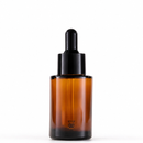 Frasco vidro âmbar ombro reto conta-gotas tampa preta 30 ml