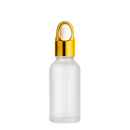 Frasco vidro transparente fosco R18 conta-gotas luxo cesta dourada bulbo branco 30 ml
