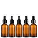 Frasco vidro âmbar R18 conta-gotas tampa lisa preta 30 ml