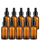 Frasco vidro âmbar R18 conta-gotas tampa lisa preta 30 ml