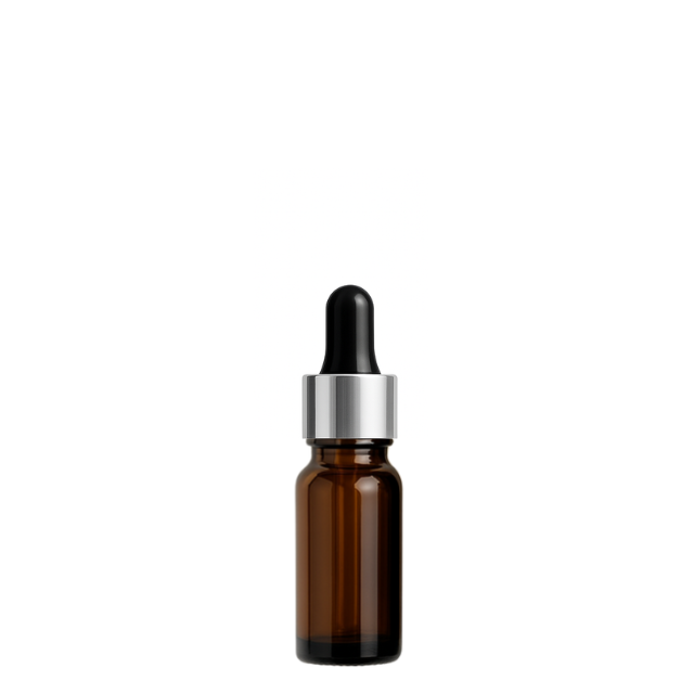 Frasco âmbar com conta-gotas prateado e bulbo preto - 10 ml (unitário ou kit)