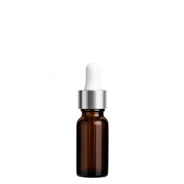 Frasco âmbar com conta-gotas prateado e bulbo branco - 10 ml (unitário ou kit)