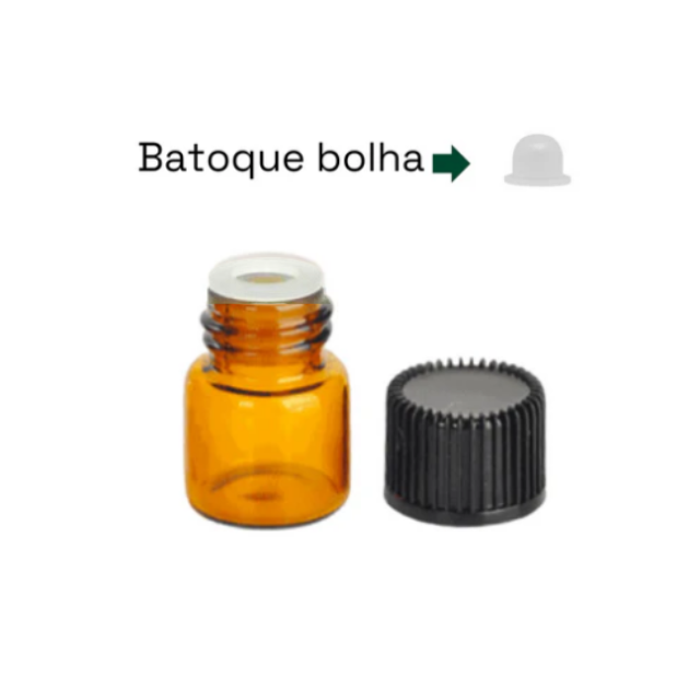 Frasco vidro âmbar MINI 1 ml (Com batoque BOLHA) - Kits
