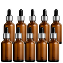 Frasco âmbar com conta-gotas prateado e bulbo preto R18 - 30 ml (unitário ou kit)