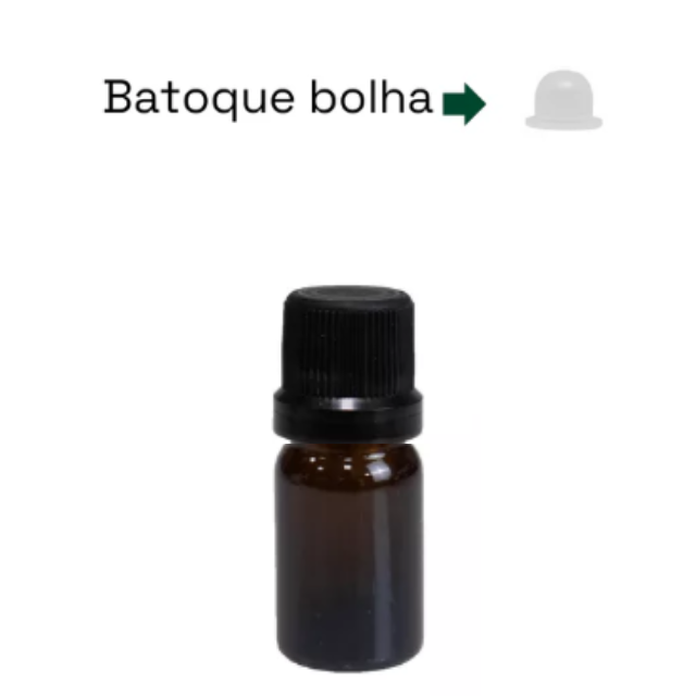 Frasco em vidro âmbar com batoque BOLHA - 5 ml (unidade ou kit)