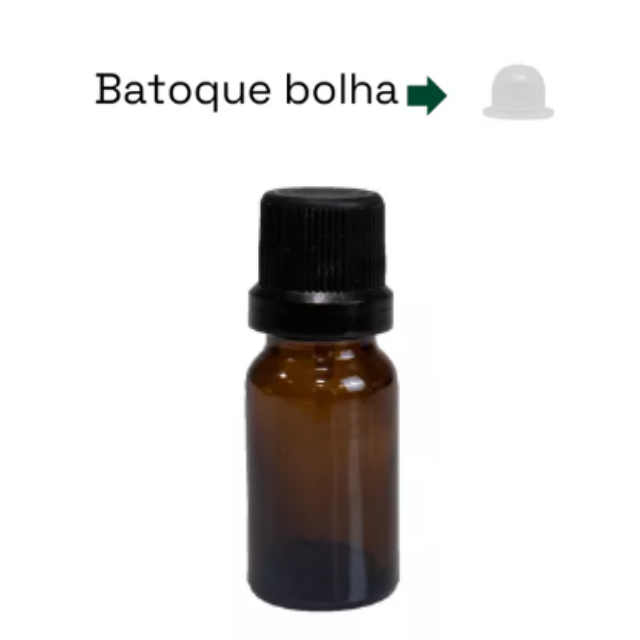 Frasco em vidro âmbar com batoque BOLHA - 10 ml (unidade ou kit)