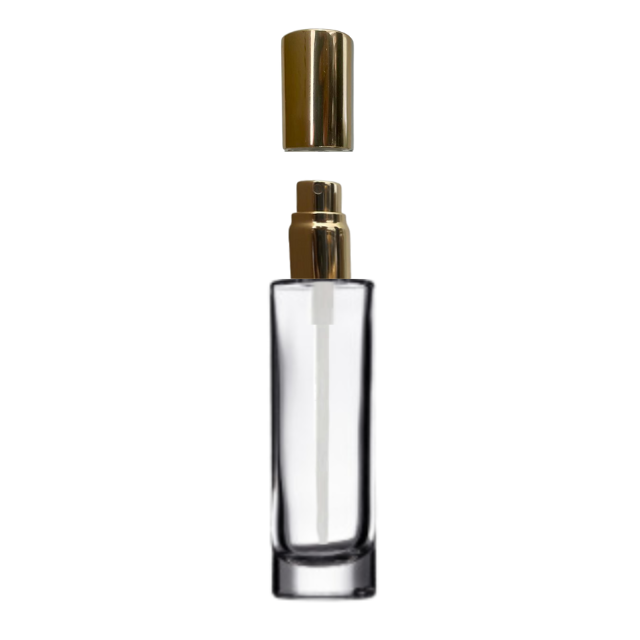 Frasco Luxo transparente com válvula spray dourada - 30 ml (unidade ou kit)