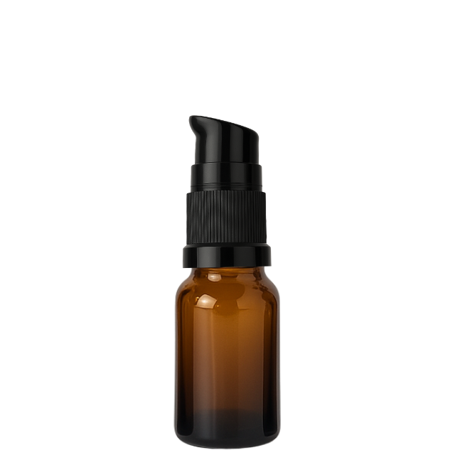 Frasco em vidro âmbar com válvula dosadora - 10 ml (unidade ou kit)