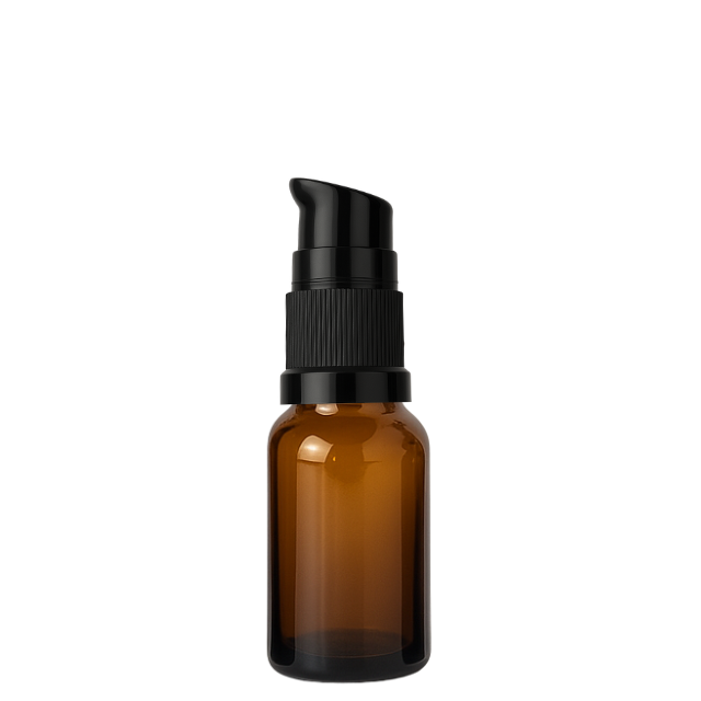 Frasco em vidro âmbar com válvula dosadora - 15 ml (unidade ou kit)