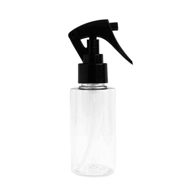 Frasco em PET cristal com válvula Spray mini gatilho R24 - 120 ml (kit ou unidade)