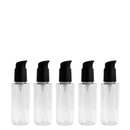 Frasco PET cristal com pump PREMIUM R24 Preta  - 120 ml (kit ou unidade)