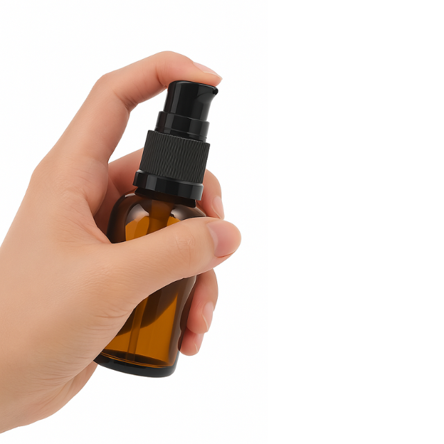 Frasco em vidro âmbar com válvula dosadora - 10 ml (unidade ou kit)
