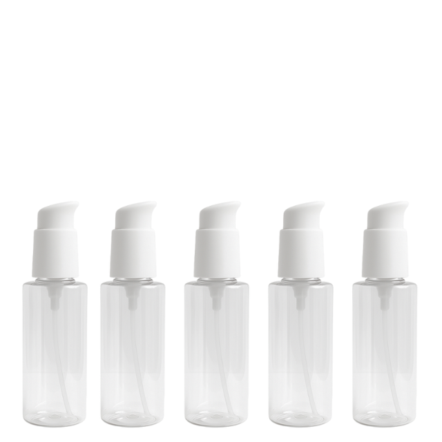 Frasco PET cristal com pump PREMIUM R24 Branca - 120 ml (kit ou unidade)