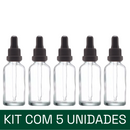 Frasco transparente com conta-gotas PREMIUM R18 - 30 ml (unitário ou kit) - Preto ou Branco