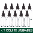 Frasco transparente com conta-gotas PREMIUM R18 - 30 ml (unitário ou kit) - Preto ou Branco