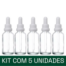 Frasco transparente com conta-gotas PREMIUM R18 - 30 ml (unitário ou kit) - Preto ou Branco