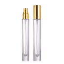 Frasco em vidro transparente luxo com válvula spray dourada - 10 ml (unidade ou kit)