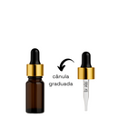 Frasco âmbar com conta-gotas dourado e bulbo preto R18 - 5 ml (unitário ou kit) - graduado